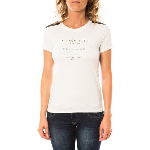 textil Mujer Camisetas manga corta LuluCastagnette T-shirt Funk Blanc Blanco