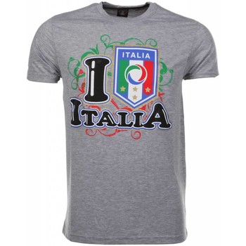 textil Hombre Camisetas manga corta Local Fanatic I Love Italia Gris
