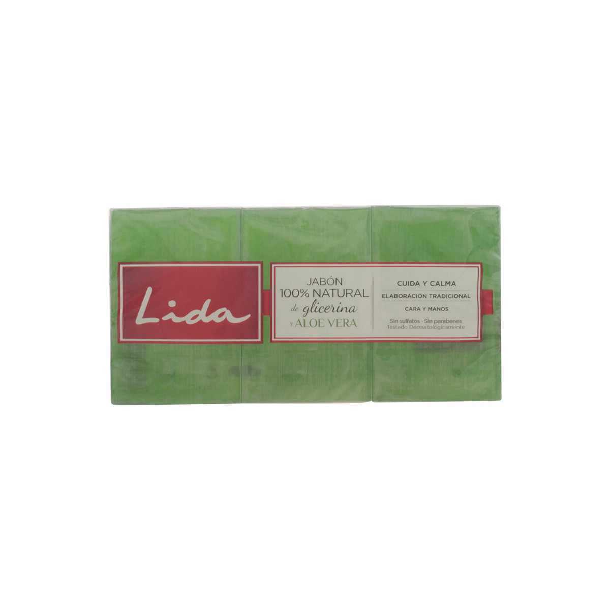Belleza Productos baño Lida Jabón 100% Natural Glicerina Y Aloe Vera Lote 3 X 125 Gr 