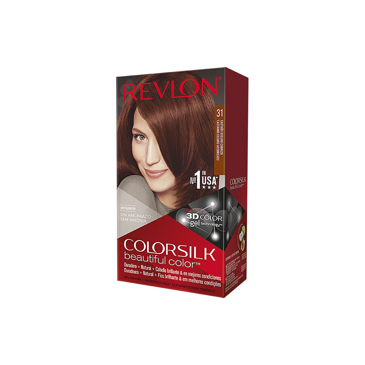 Belleza Mujer Coloración Revlon Colorsilk Tinte 31-castaño Oscuro Cobrizo 