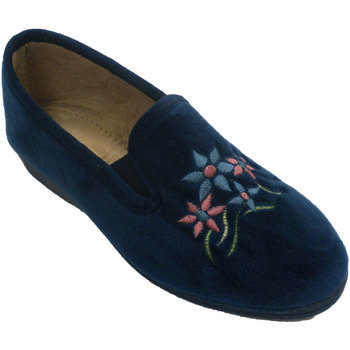 Zapatos Mujer Pantuflas Made In Spain 1940 Zapatilla cerrada con adorno bordado con Azul