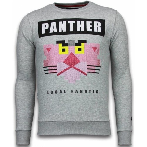textil Hombre Sudaderas Local Fanatic Panther Rhinestone Gris