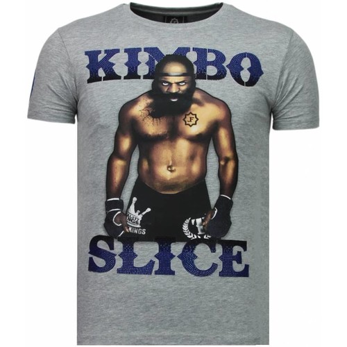 textil Hombre Camisetas manga corta Local Fanatic Kimbo Slice Rhinestone Tshirt Gris