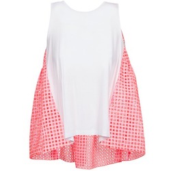 textil Mujer Camisetas sin mangas Manoush AJOURE CARRE Blanco / Rosa