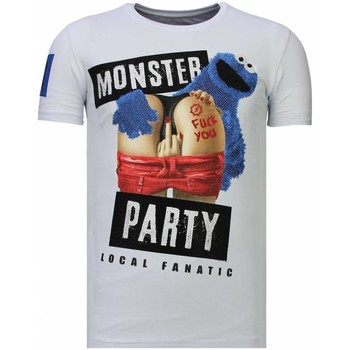 textil Hombre Camisetas manga corta Local Fanatic Monster Party Rhinestone Blanco