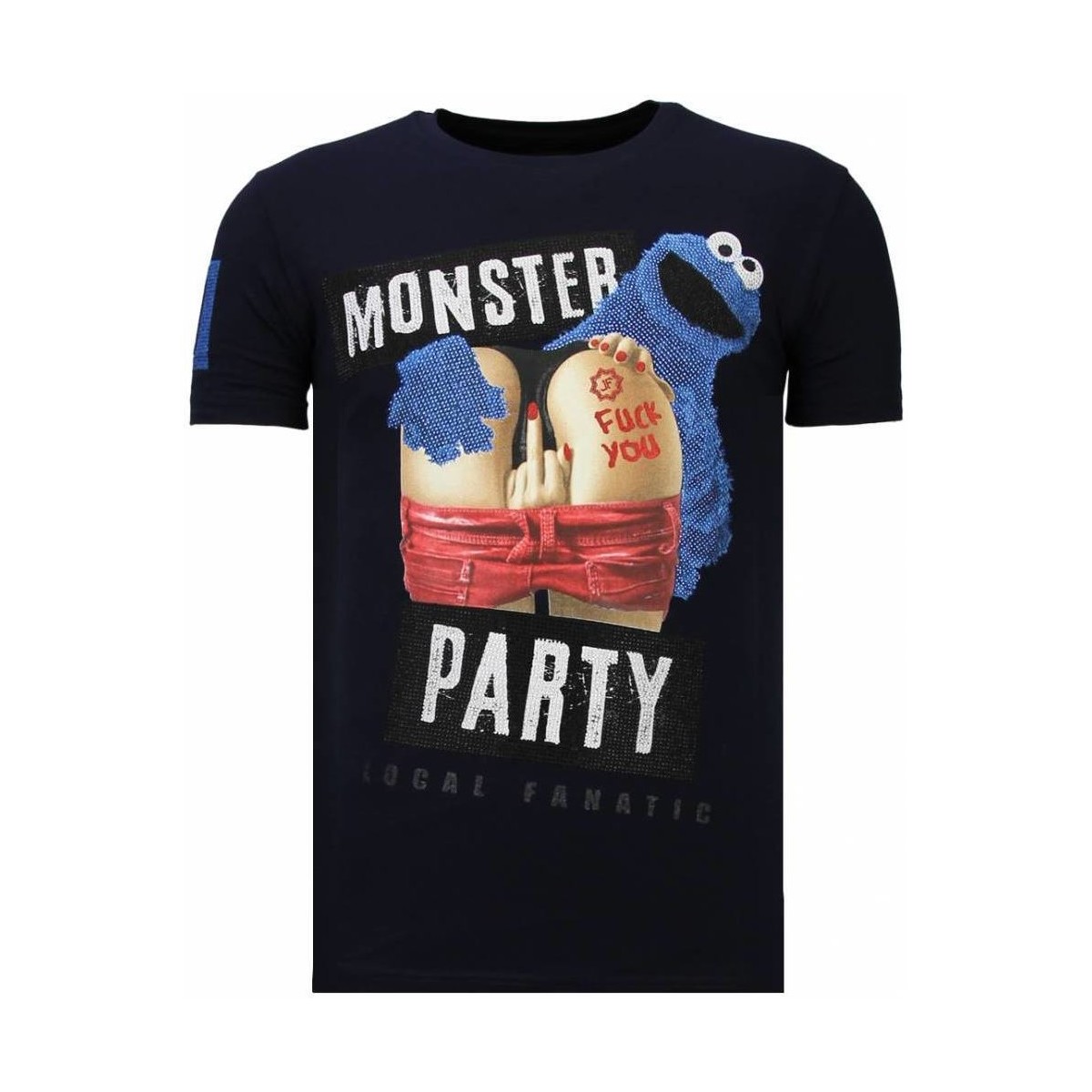 textil Hombre Camisetas manga corta Local Fanatic Monster Party Rhinestone Azul