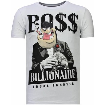 textil Hombre Camisetas manga corta Local Fanatic Billionaire Boss Rhinestone Blanco