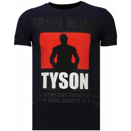 textil Hombre Camisetas manga corta Local Fanatic Iron Mike Tyson Rhinestone Azul