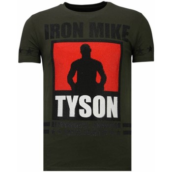 textil Hombre Camisetas manga corta Local Fanatic Iron Mike Tyson Rhinestone Verde