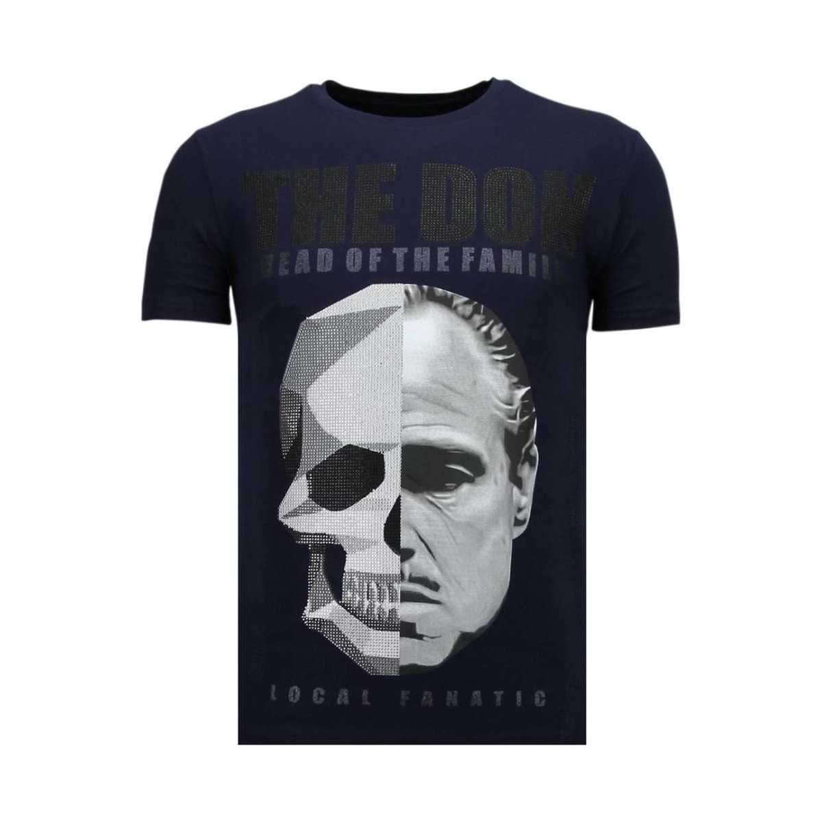 textil Hombre Camisetas manga corta Local Fanatic The Don Skull Rhinestone Azul