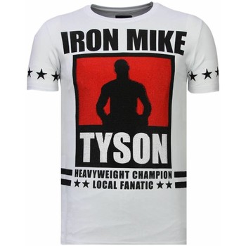 textil Hombre Camisetas manga corta Local Fanatic Iron Mike Tyson Rhinestone Blanco