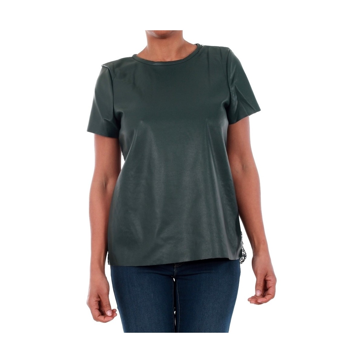 textil Mujer Camisetas manga corta Vero Moda 10188470 VMRINA LACE BUTTER S/S TOP LCS GREEN GABLES Verde