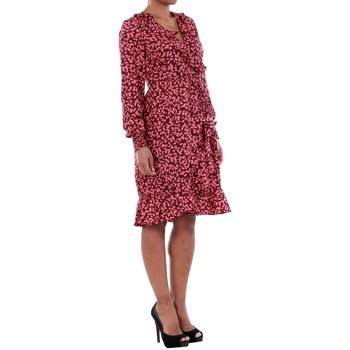 Vero Moda 10198721 VMHENNA FIFI SMOCK L/S SHORT DRESS PORT ROYALE/LEISE Rosa