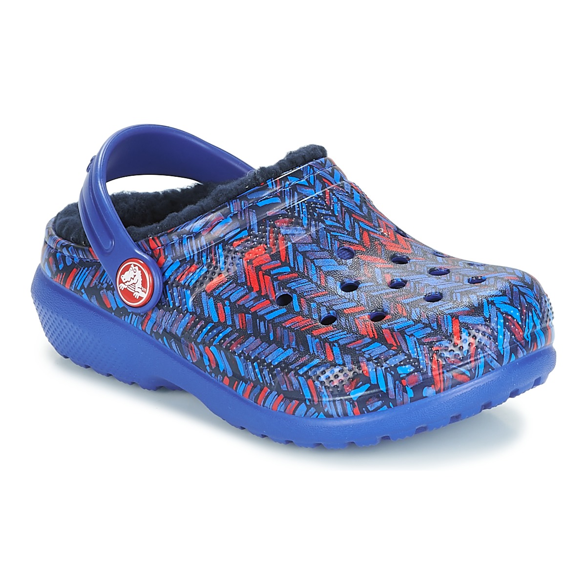 Zapatos Niños Zuecos (Clogs) Crocs CLASSIC LINED GRAPHIC CLOG K Azul