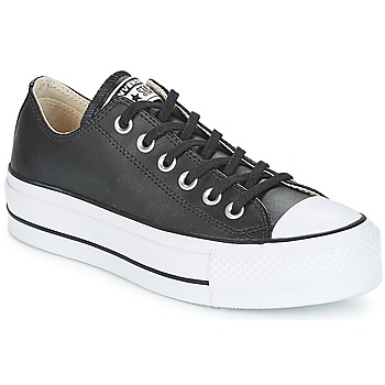Zapatos Mujer Zapatillas bajas Converse CHUCK TAYLOR ALL STAR LIFT CLEAN OX LEATHER Negro / Blanco