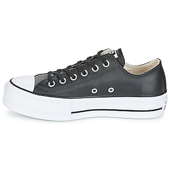 Converse CHUCK TAYLOR ALL STAR LIFT CLEAN OX LEATHER Negro / Blanco