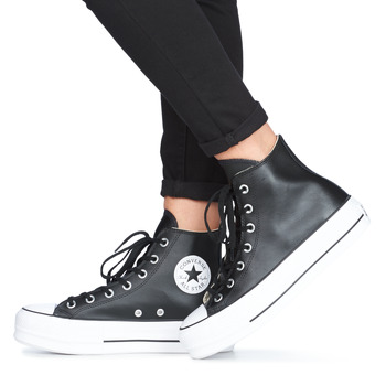 Converse CHUCK TAYLOR ALL STAR LIFT CLEAN LEATHER HI Negro