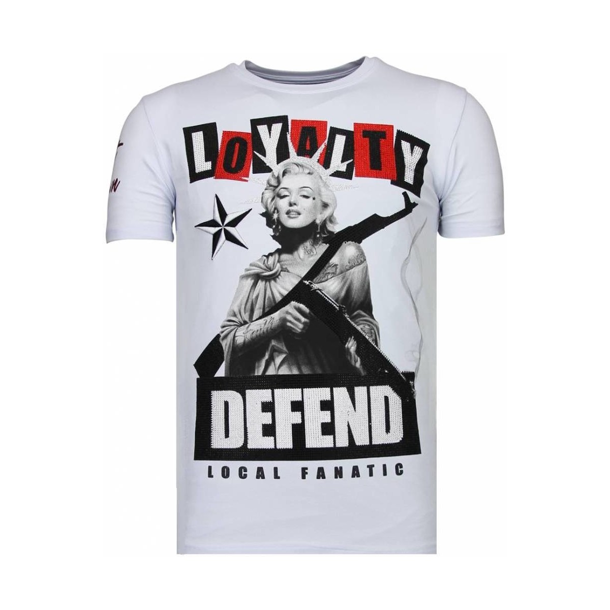 textil Hombre Camisetas manga corta Local Fanatic Loyalty Marilyn Rhinestone Blanco
