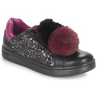 Zapatos Niña Zapatillas bajas Geox J DJROCK GIRL Negro / Violeta