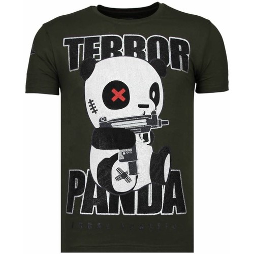 textil Hombre Camisetas manga corta Local Fanatic Terror Panda Rhinestone Verde