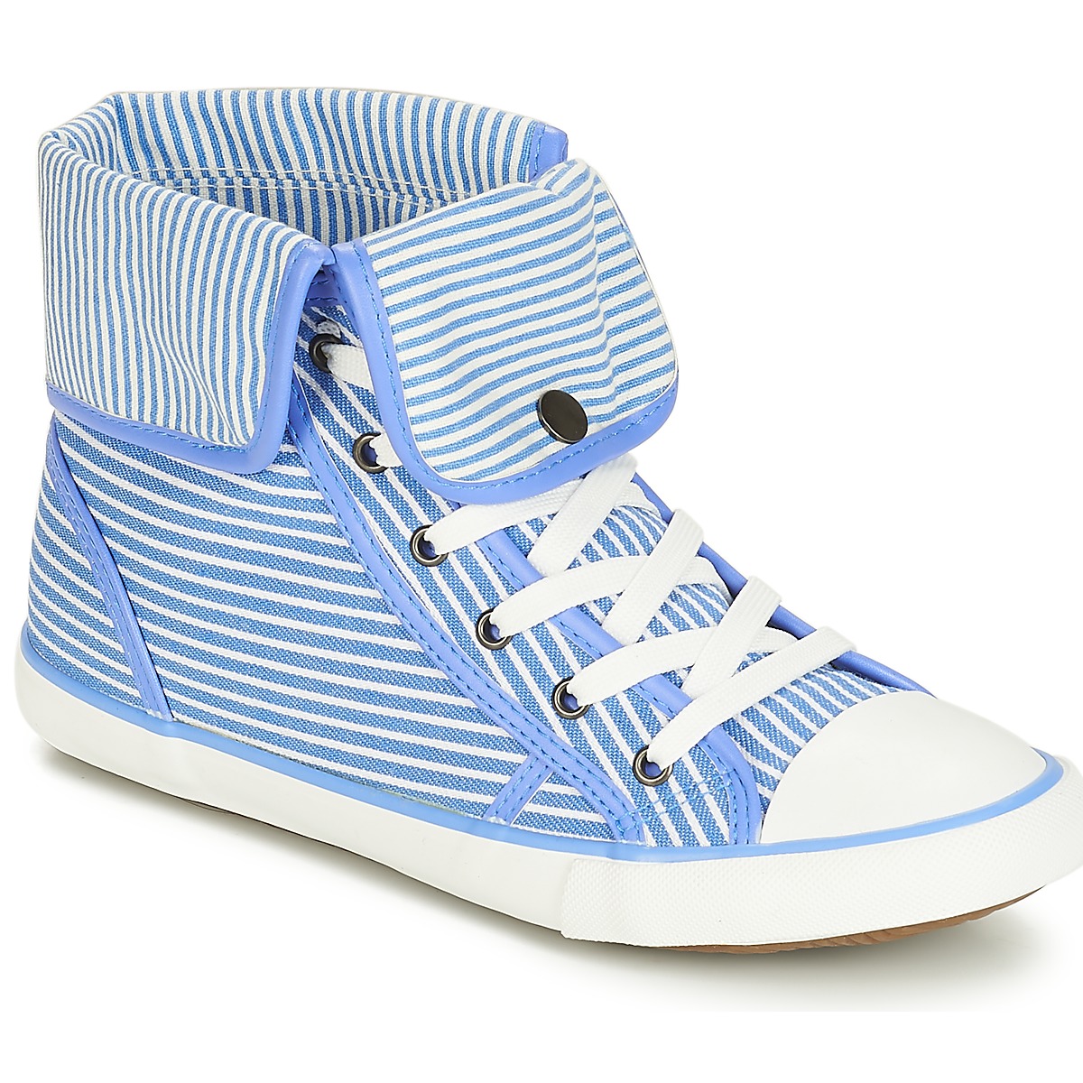 Zapatos Mujer Zapatillas altas André GIROFLE Blanco / Azul