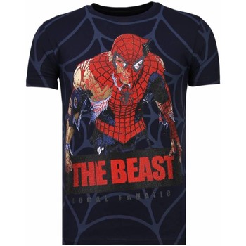textil Hombre Camisetas manga corta Local Fanatic The Beast Spider Rhinestone Azul