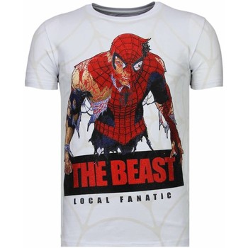 textil Hombre Camisetas manga corta Local Fanatic The Beast Spider Rhinestone Blanco