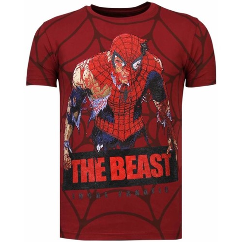 textil Hombre Camisetas manga corta Local Fanatic The Beast Spider Rhinestone Rojo