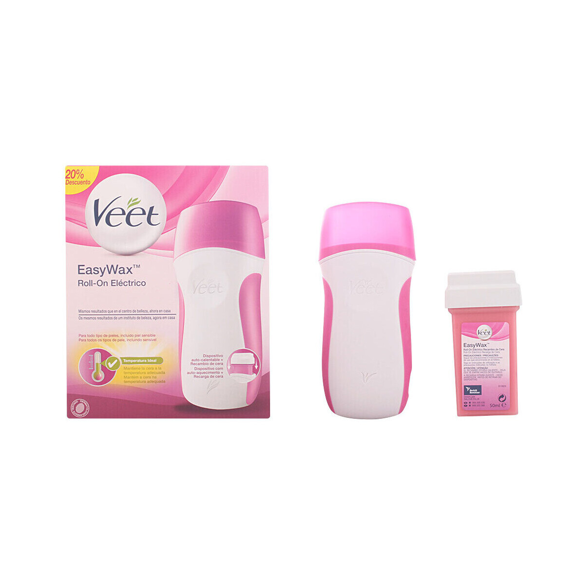 Belleza Mujer Tratamiento corporal Veet Easy Wax Roll-on Eléctrico Kit 