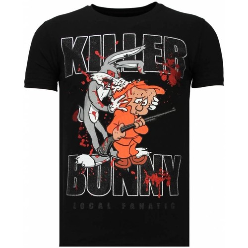 textil Hombre Camisetas manga corta Local Fanatic Killer Bunny Rhinestone Negro