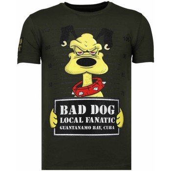 textil Hombre Camisetas manga corta Local Fanatic Bad Dog Rhinestone Verde