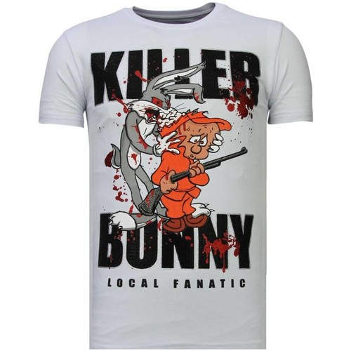 textil Hombre Camisetas manga corta Local Fanatic Killer Bunny Rhinestone Blanco