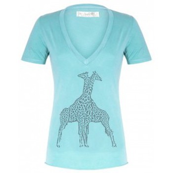 textil Mujer Camisetas manga corta So Charlotte V neck short sleeves Giraffe T00-91-80 Vert Verde