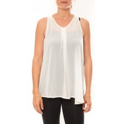 textil Mujer Camisetas sin mangas De Fil En Aiguille Débardeur may&co 882 Blanc Blanco