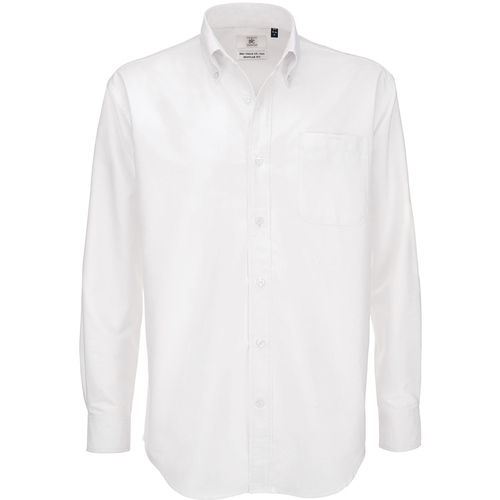 textil Hombre Camisas manga larga B And C SMO01 Blanco