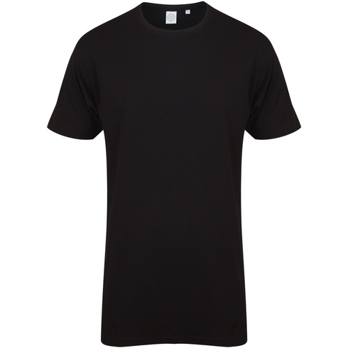 textil Hombre Camisetas manga larga Skinni Fit Dipped Hem Negro
