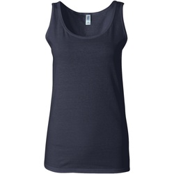 textil Mujer Camisetas sin mangas Gildan 64200L Azul