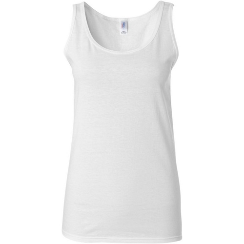 textil Mujer Camisetas sin mangas Gildan 64200L Blanco