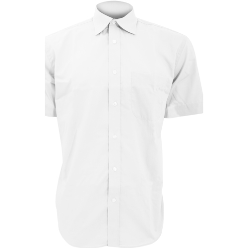textil Hombre Camisas manga corta Kustom Kit KK102 Blanco