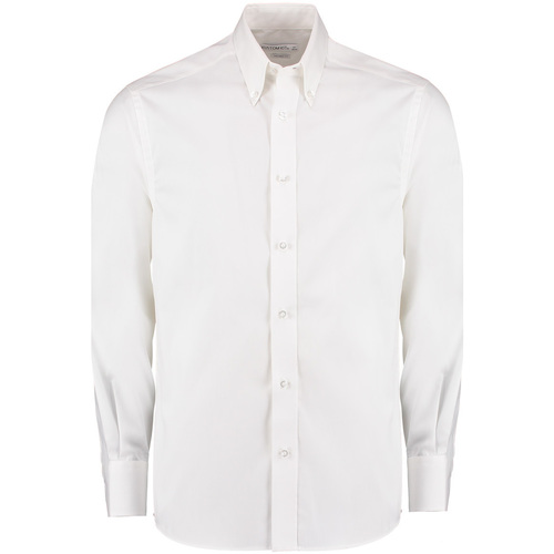 textil Hombre Camisas manga larga Kustom Kit KK131 Blanco