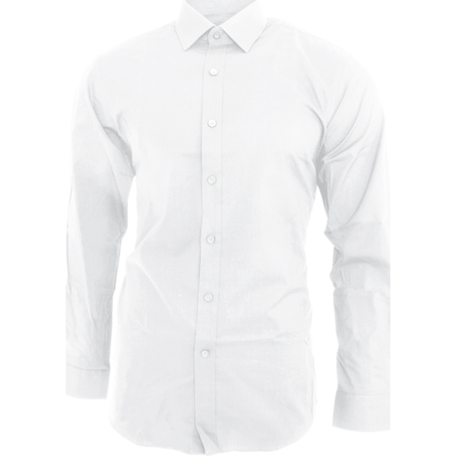 textil Hombre Camisas manga larga Brook Taverner BK130 Blanco