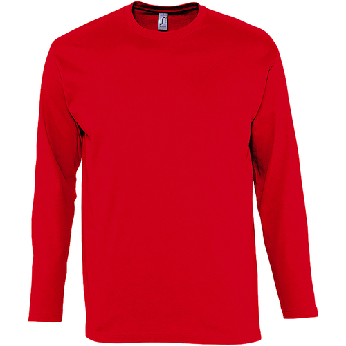 textil Hombre Camisetas manga larga Sols Monarch Rojo